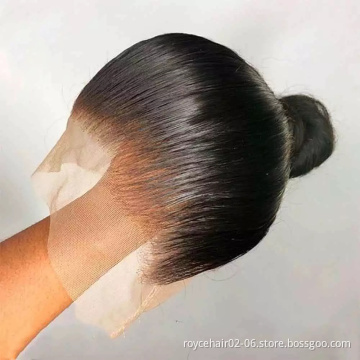 Thick Human Hair Lace Wigs Vendor 100% Indian Virgin Human Hair Glueless Transparent Swiss 360 Lace Wig For Black Women